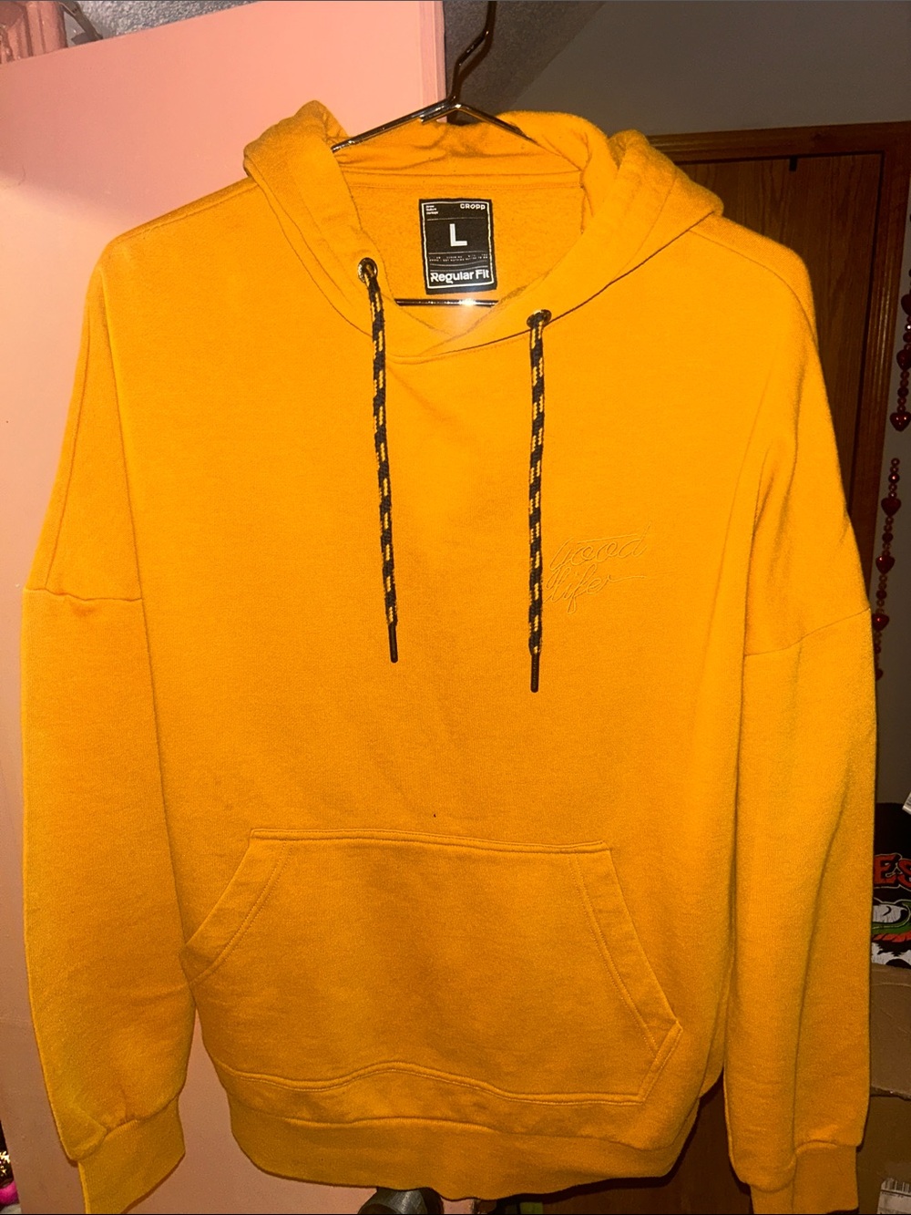 Goodlife Men's Hooded Pullover - Mustard Yellow